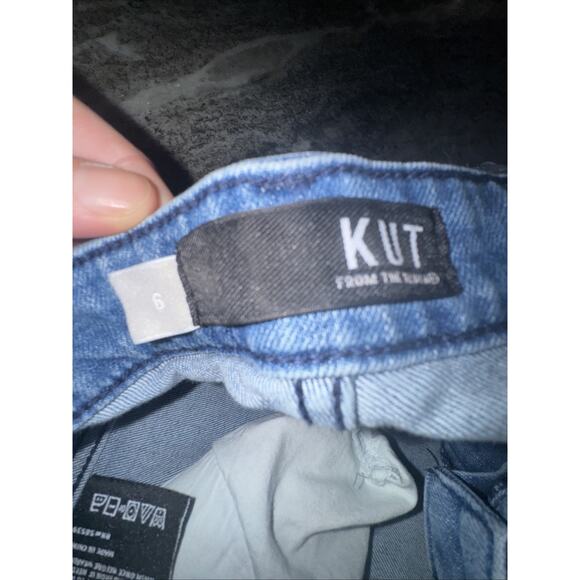 Blue Jean Denim Kut From The Cloth High waisted Kelsey Shorts Size 6 P5 - Picture 3 of 4